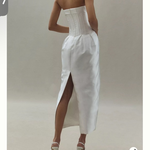 Elegant White Strapless Dress Anthropologie - Picture 2 of 12